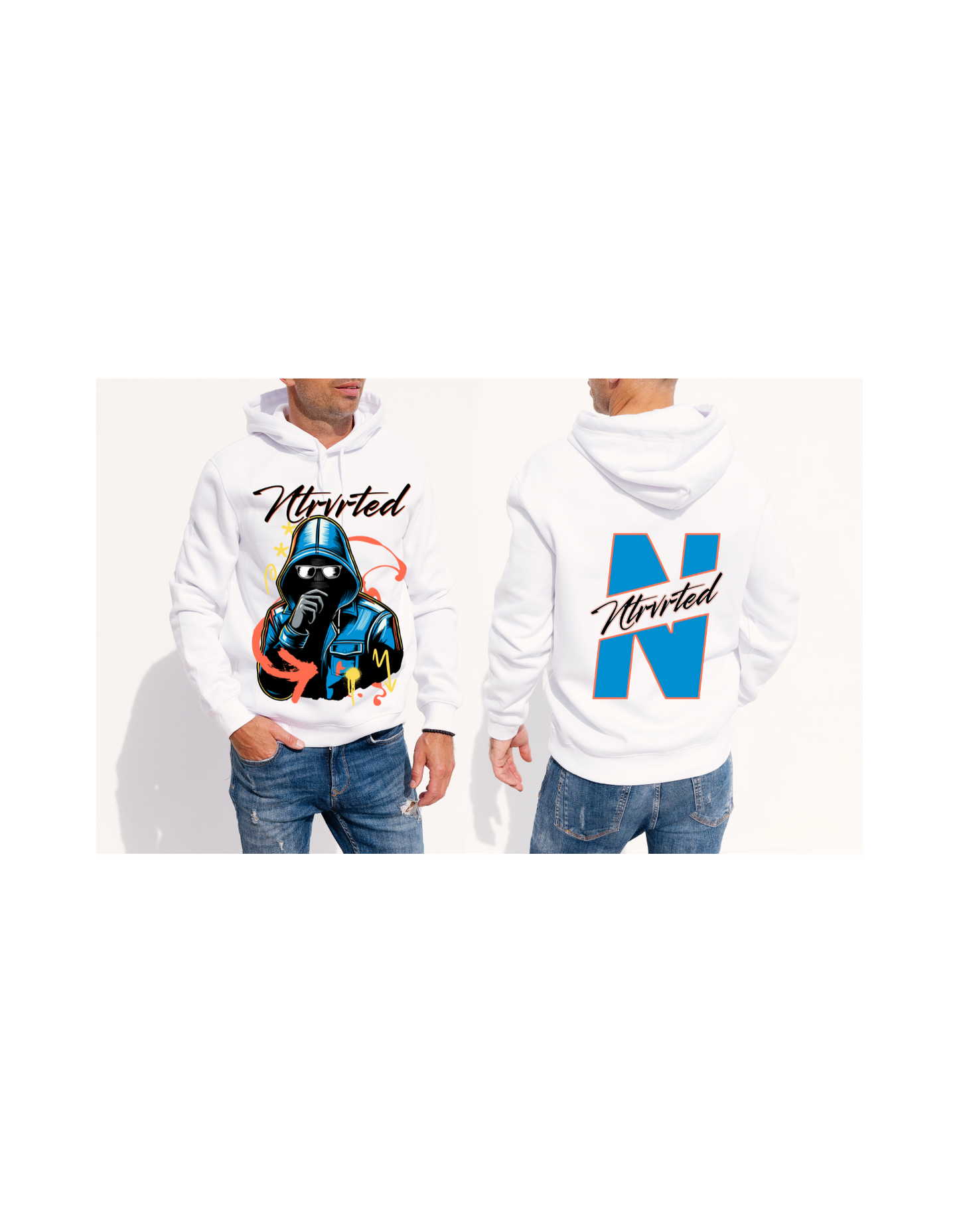 White Graphic Hoodie